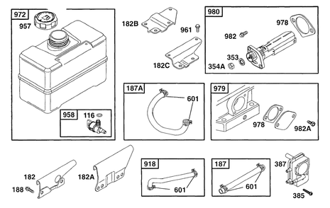 Fuel Tank Grp, Oil Gard Diagram and Parts List for 176432-0117-XX  Briggs and Stratton Engine
